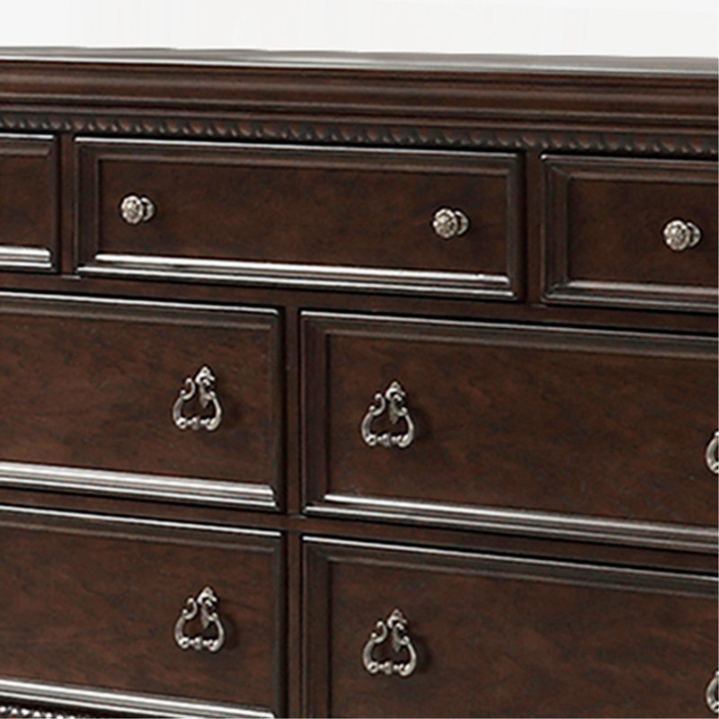 Mahogany 7 Drawer Dresser With Ample Storage And Exquisite Craftsmanship