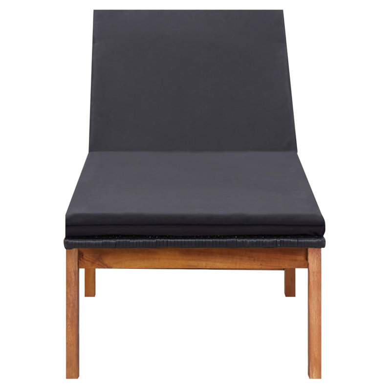 Ethelann 200 cm Long Reclining Acacia Single Chaise with Cushions