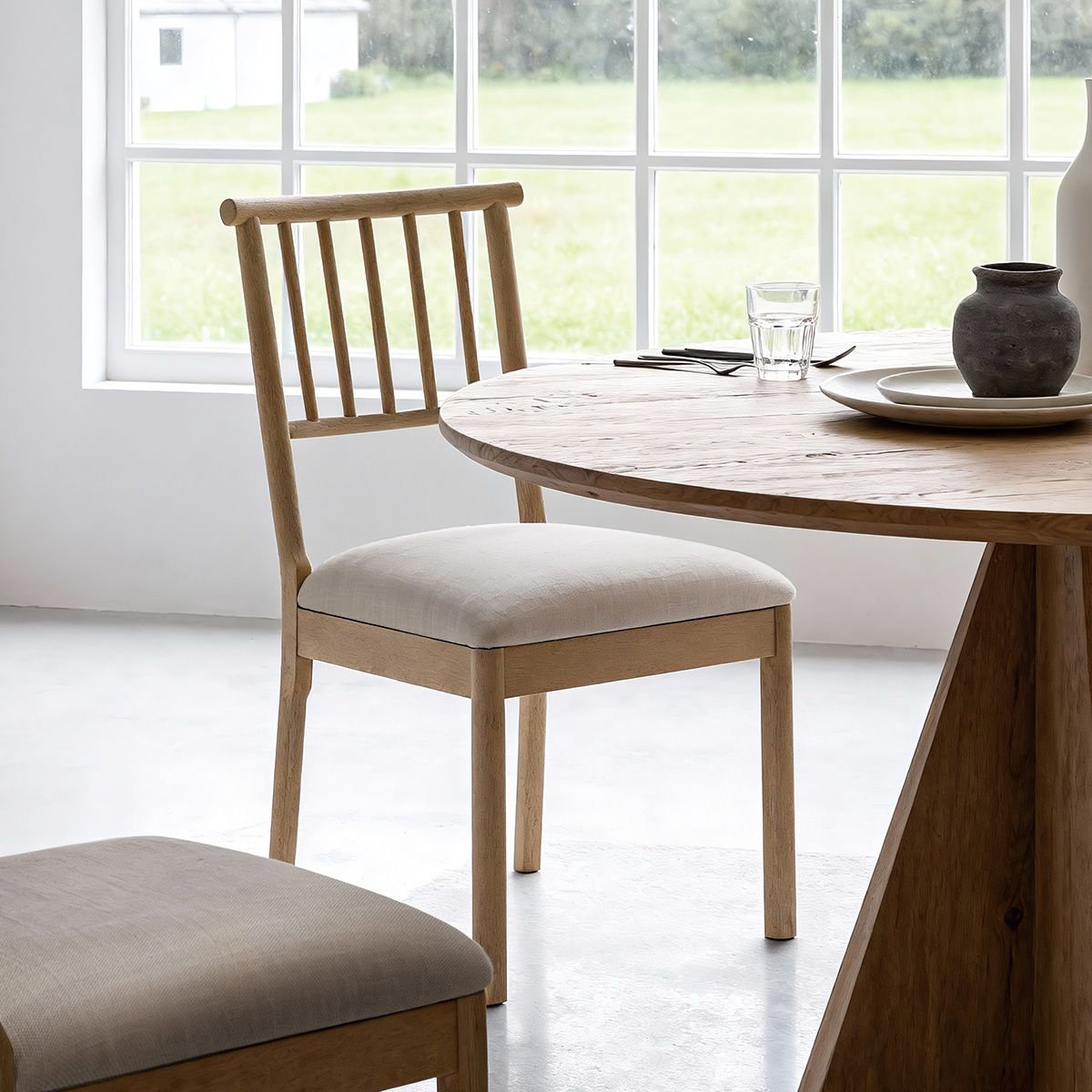Wales Linen Dining Chair, Natural
