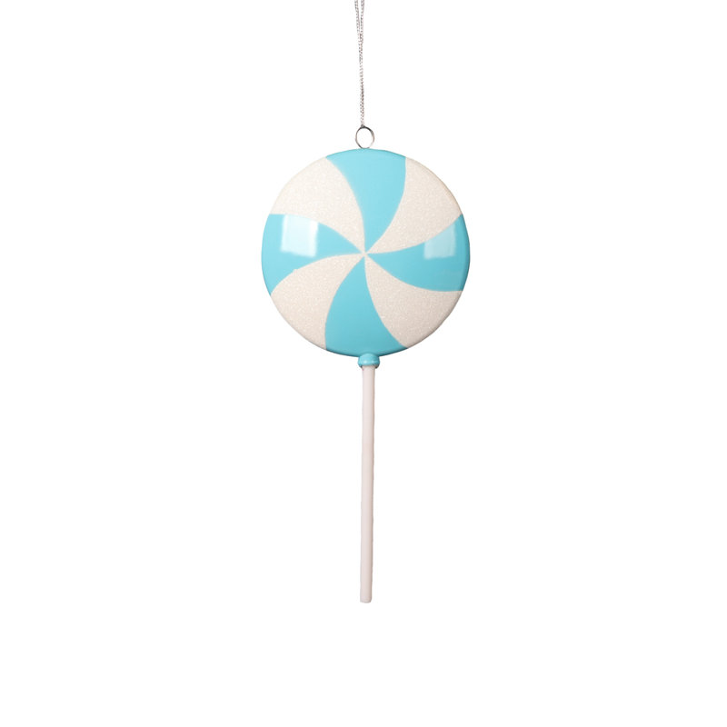 Sucette ronde Gashije, Bleu pastel / Blanc
