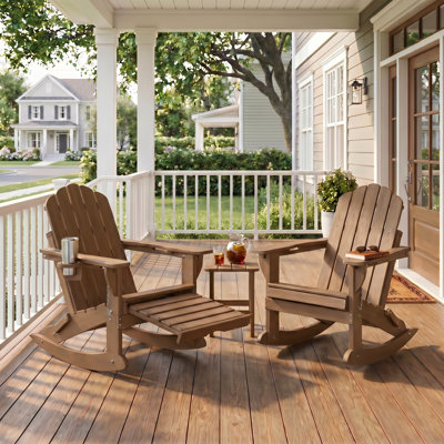 Chaises berçantes pliables en PEHD Adirondack avec repose-pieds rétractable