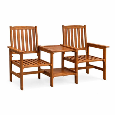 Rectangle Solid Wood Outdoor Picnic Table - 165 cm W 60 cm D