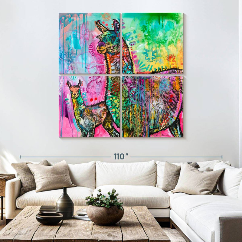 Brampt Psychedelic Llama, 74" H x 74" W