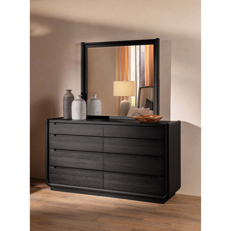 Commode 8 tiroirs avec miroir incurvé Minimalist