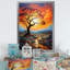 Baobab africain avec des couleurs de l'arc-en-ciel - reproduction d'art sur toile, arbre baobab-97171494-97171501
