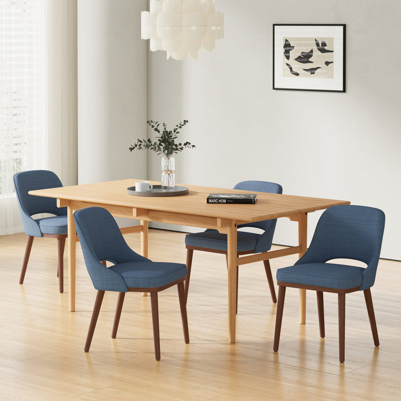 Chaises de salle à manger 19,5 po, Noyer / bleu