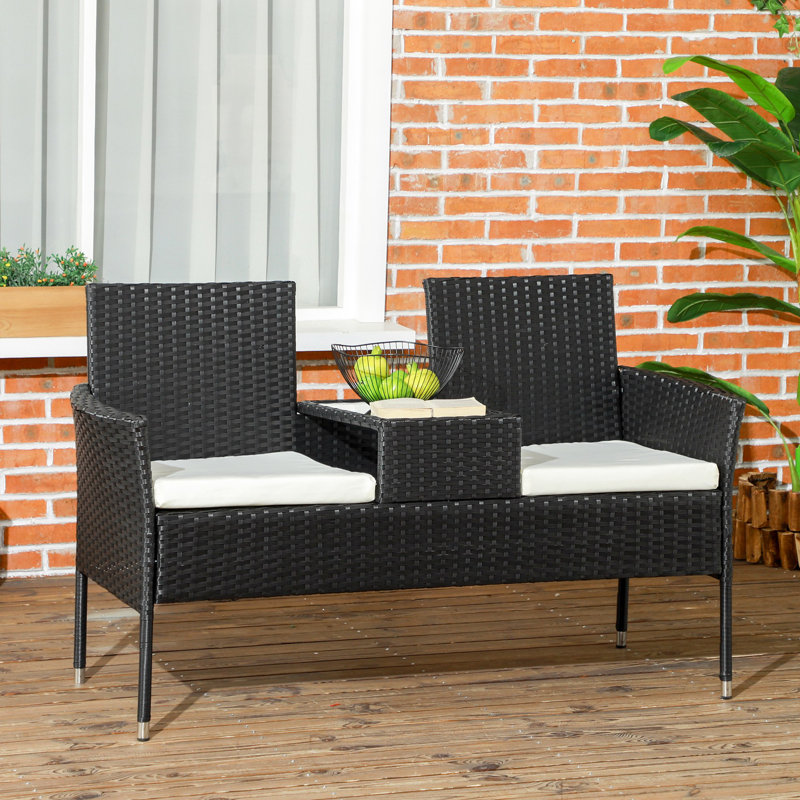 Chaise de patio avec coussins Bromelaid, Blanc