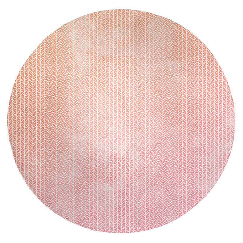 Chenille Striped Indoor Rug, Round 5'