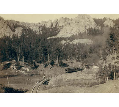 " Birds-eye View Of Locomotive On A Horse Shoe Curve "