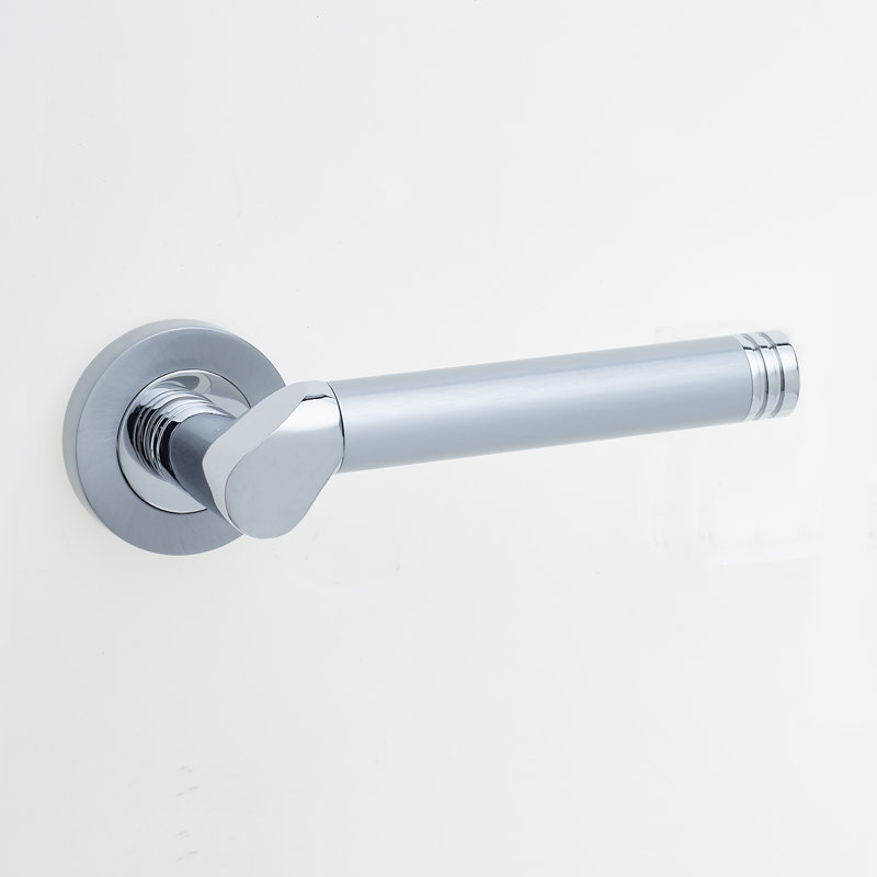 Octavia Passage Door Handle, Polished Chrome/Satin Chrome