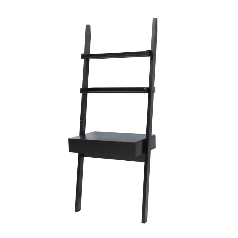 Home Office Desk Workspace Writing Table Bookcase Ladder One Drawer Two Shelves Handleless Design Modern