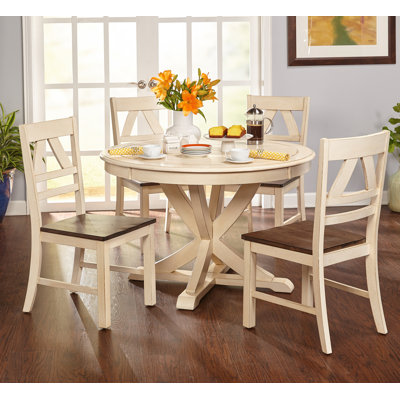 Rivington 5-Piece Solid Wood Pedestal Dining Set