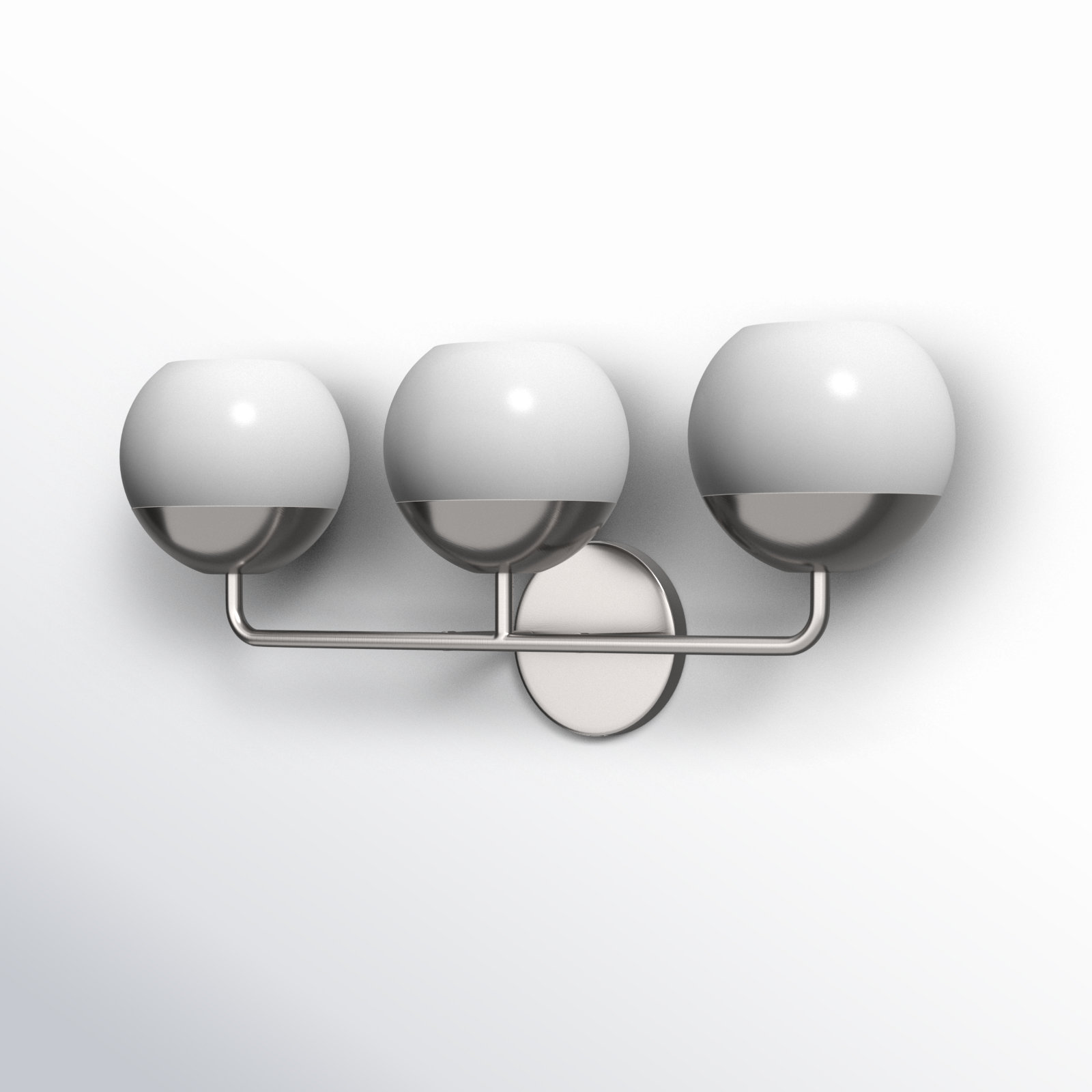 Avoca 3 Light Frosted Dimmable Vanity Light, Brushed Nickel