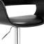 Tabouret de bar contemporain pivotant réglable avec siège et dossier rembourrés, noir