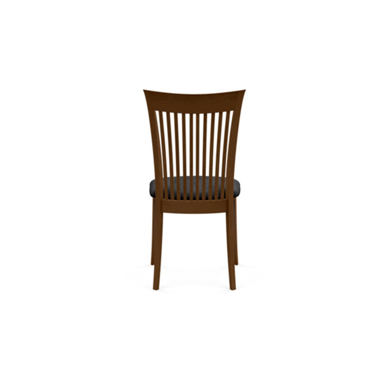 Sarah Upholstered Dining Chair, Onyx Microsuede, Saddle Cherry