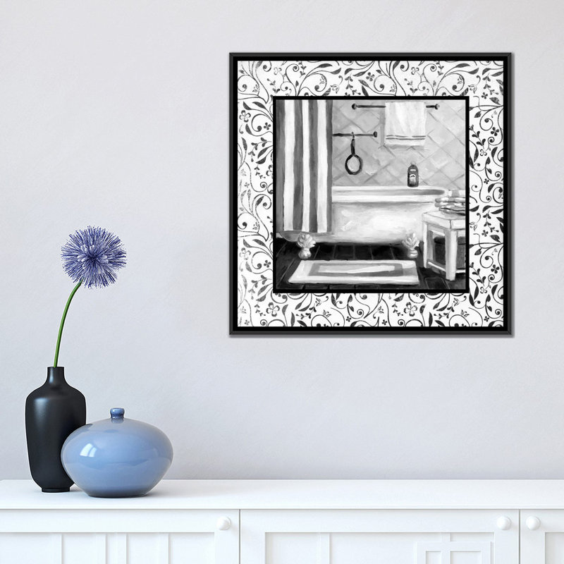 «Bath I», impression sur toile, H 18 po x l 18 po x P 1,5 po, Toile avec cadre noir, Pas de tapis