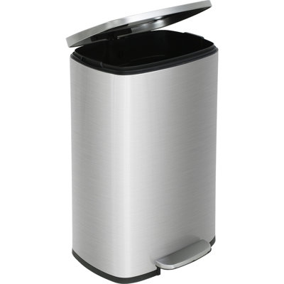 Steel Step On Kitchen Trash Can - 13 Gallons