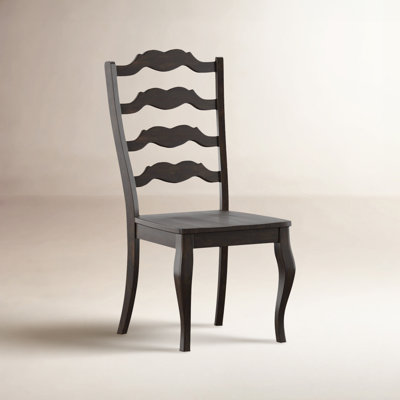 Chaise d'appoint en bois massif avec dossier en échelle Fortville