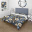 Ensemble de housse de couette en microfibre bleu et beige-542627775