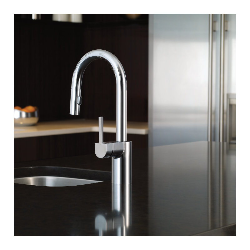 Robinet de bar rétractable à poignée unique Align de Moen avec fonctions Reflex et Power Clean, Chrome