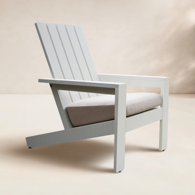 Rhys White Aluminum Adirondack with Sunbrella Cushion