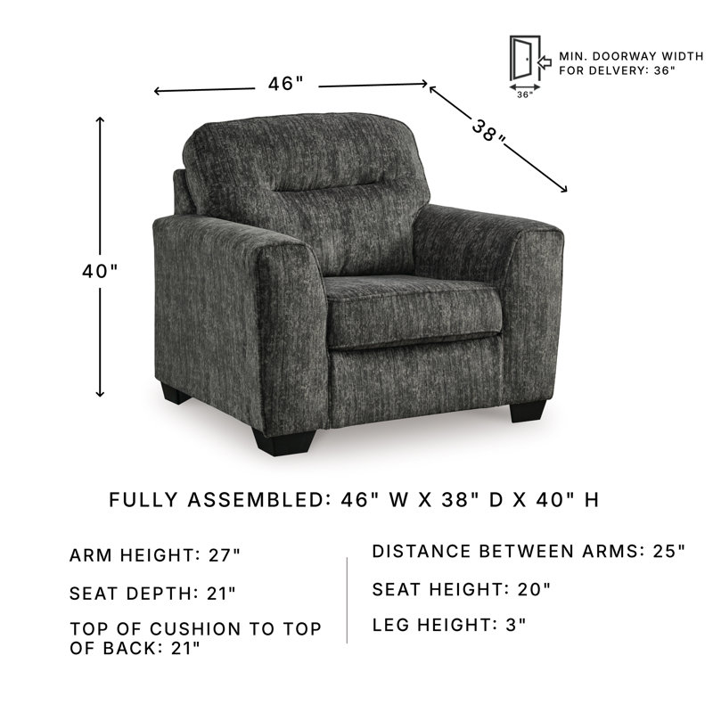 Upholstered Accent Chair, Gray