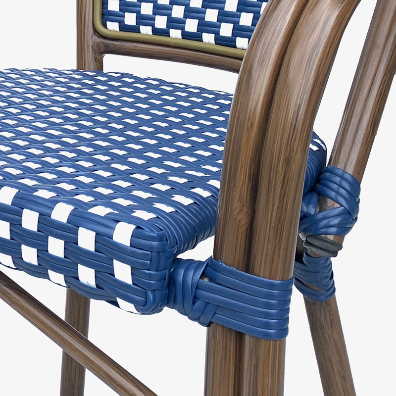 Extérieur 2 chaises bistro, Bleu / blanc