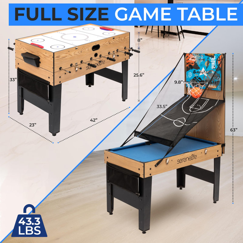 Table de jeu multi-jeux 6-en-1 Serenelife