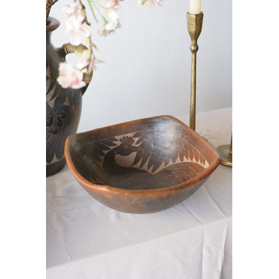 10X10X3.5" Tterracotta Decorative Bowl