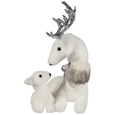 Figurine de Noël allongée avec maman et veau - 11,5 po