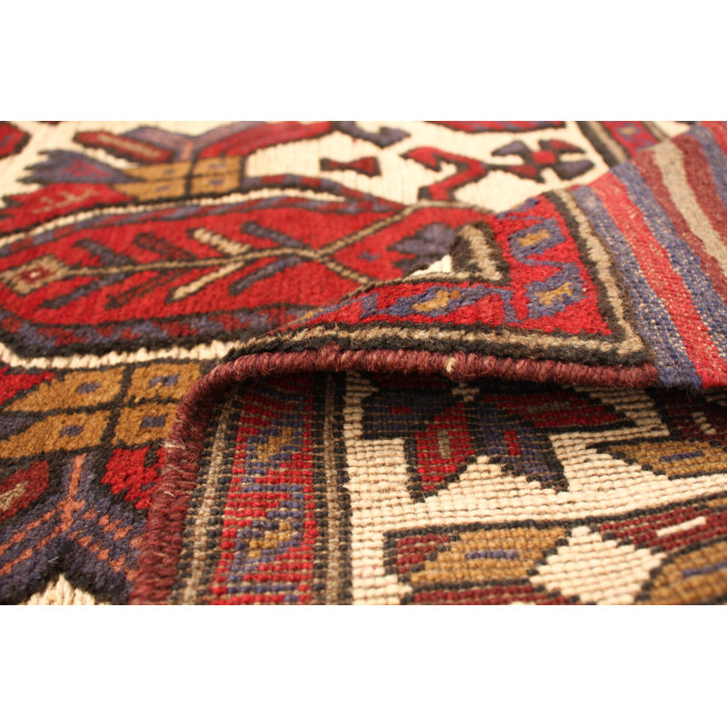 Tapis unique en laine noué à la main rouge tadjik des années 2010 de 4 pi 2 po x 6 pi Riya