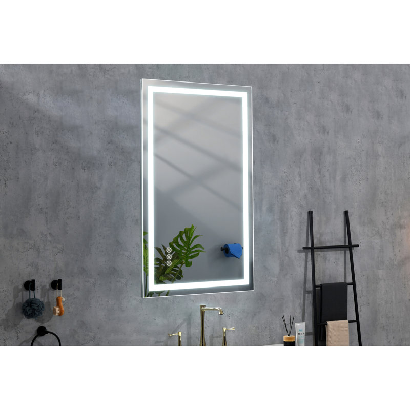Miroir de salle de bain 40 po x 24 po à brouillard à intensité variable - 3 couleurs