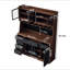 Armoire de rangement autoportante l 63 po avec huche, grand bar à café avec 6 tiroirs, 4 armoires avec tablettes réglables, panneau perforé, prise de courant