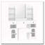 Bureau de coiffeuse 43,2 "avec miroir à DEL et tablettes de rangement et tabouret pour la chambre à coucher-270432092