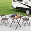 Ensemble de 2 tables pliantes, table carrée pliable portable sans assemblage, table de patio de camping en plein air pour l'intérieur, table de pique-nique pour la cour, espace de camping