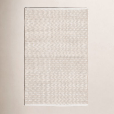 Herringbone Linen/White Handwoven Indoor/Outdoor Rug