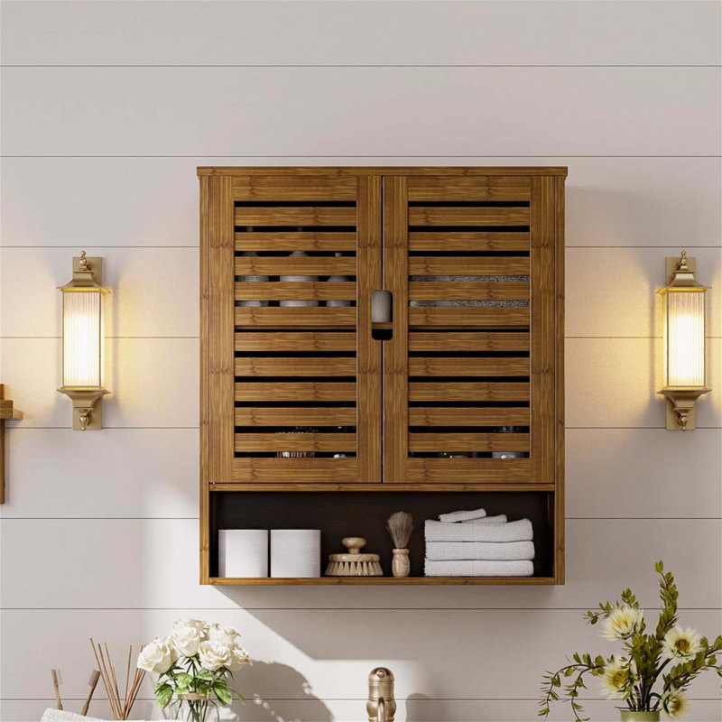 Aaleeyah Wall Mounted Required Bathroom Cabinet, Walnut