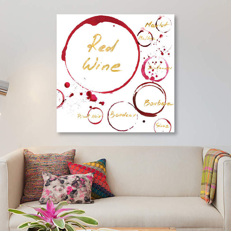 «Red Wine» par Pi Studio - impression sur toile tendue, H 37 po x l 37 po x P 1,5 po, Pas de tapis, Toile tendue