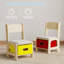 Table et chaises pour enfants, ensemble de table et chaises pour enfants en bois, table pour enfants avec tableau noir amovible, table pour tout-petits et chaises avec tiroir de rangement, table d'activités pour enfants pour la garderie, salle de classe,