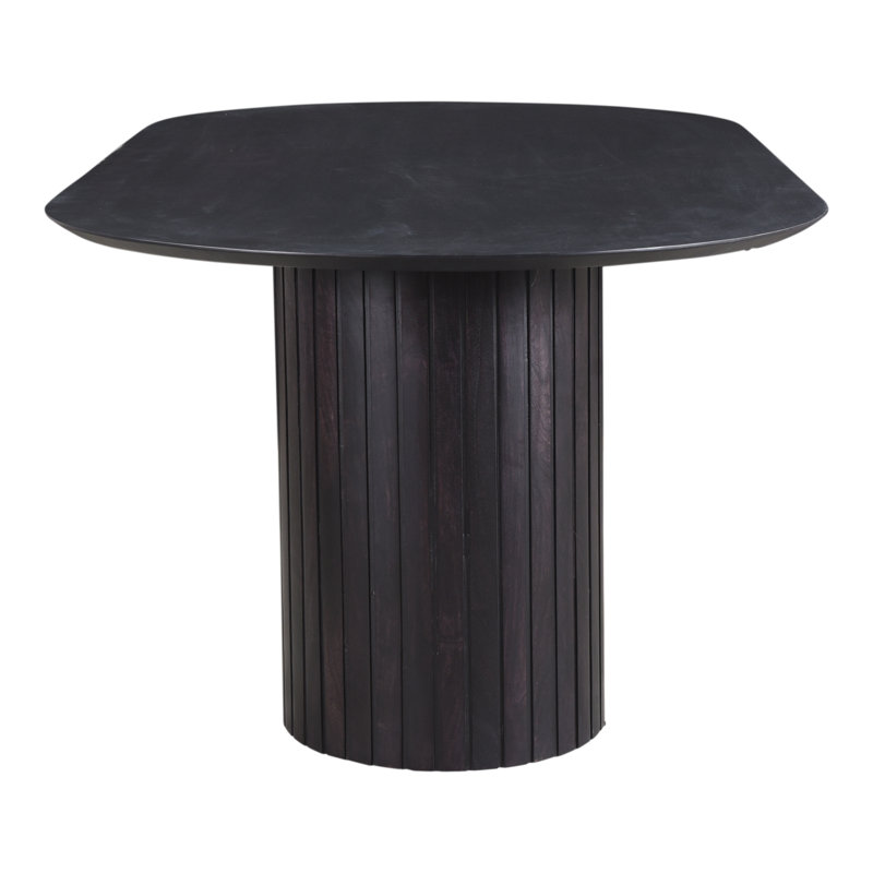 Oval Solid Wood Dining Table, Black