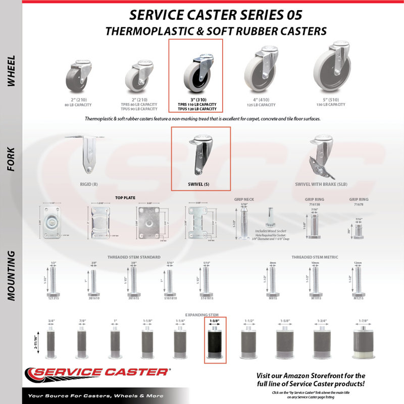 Thermoplastic Rubber Caster