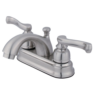 Kingston Brass Royale Two-Handle 3-Hole Deck Mount 4" Centerset Bathroom Faucet with Plastic Pop-Up