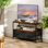 Meuble télé avec station de charge, table télé avec rangement,