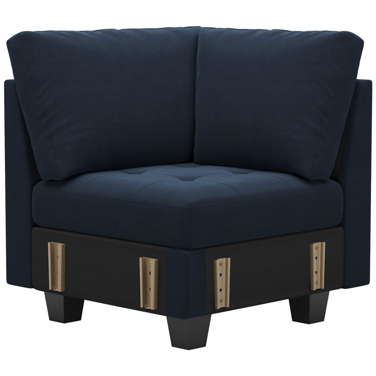 Velvet Corner Seat Module For Modular Sectional Sofa Couch Corner Sofa Couch Chair