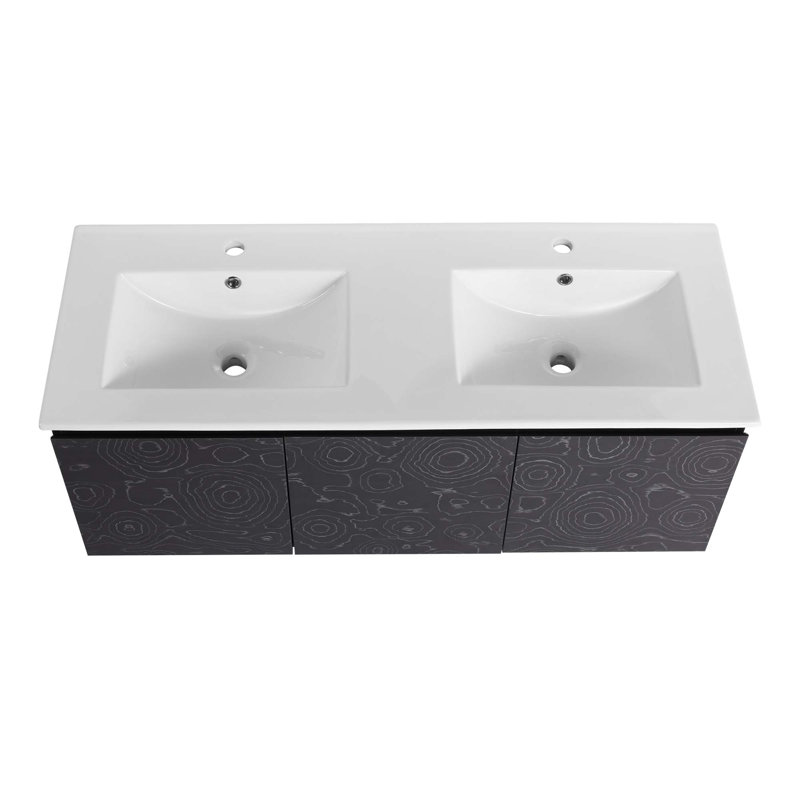 Meuble-lavabo flottant mural et porte d'armoire à fermeture en douceur
