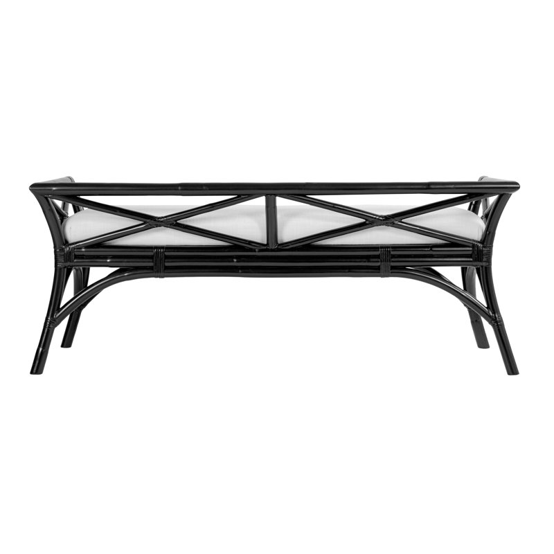 Wicker Bench, Black