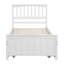 Lit plateforme simple avec lit gigogne, blanc-387201352