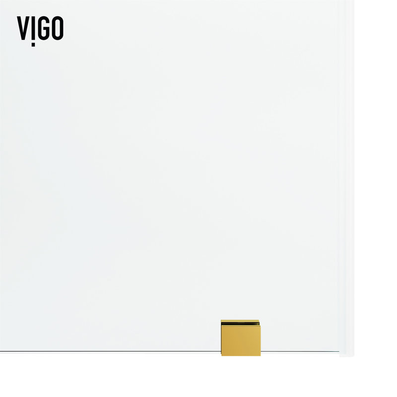 Elan Hart 56-60" W x 76" H Sliding Frameless Shower Door with 3/8" Clear Glass, Matte Brushed Gold