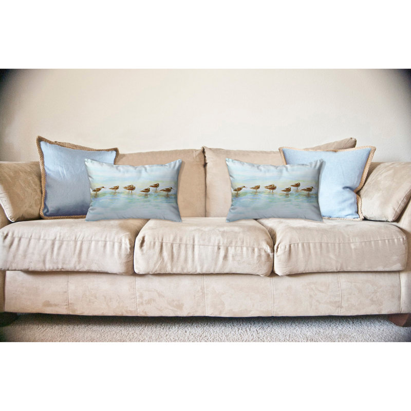 Avocets Outdoor Reversible Throw Pillow