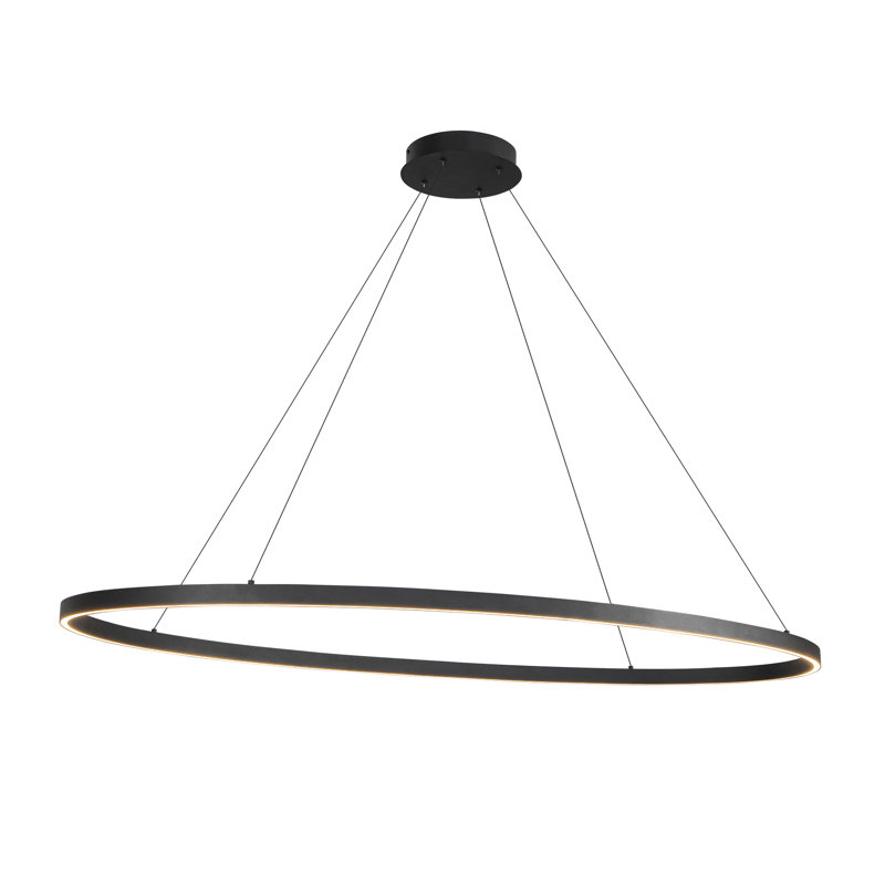 Ovale 1 - Light LED Pendant, Black, 1.5" H x 53.25" W x 27.625" D